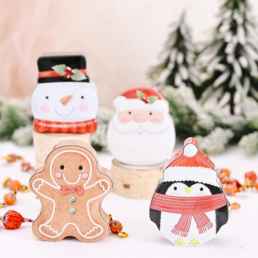 Xmas Food Storage Containers - Christmas Gingerbread Man Candy Tin Box