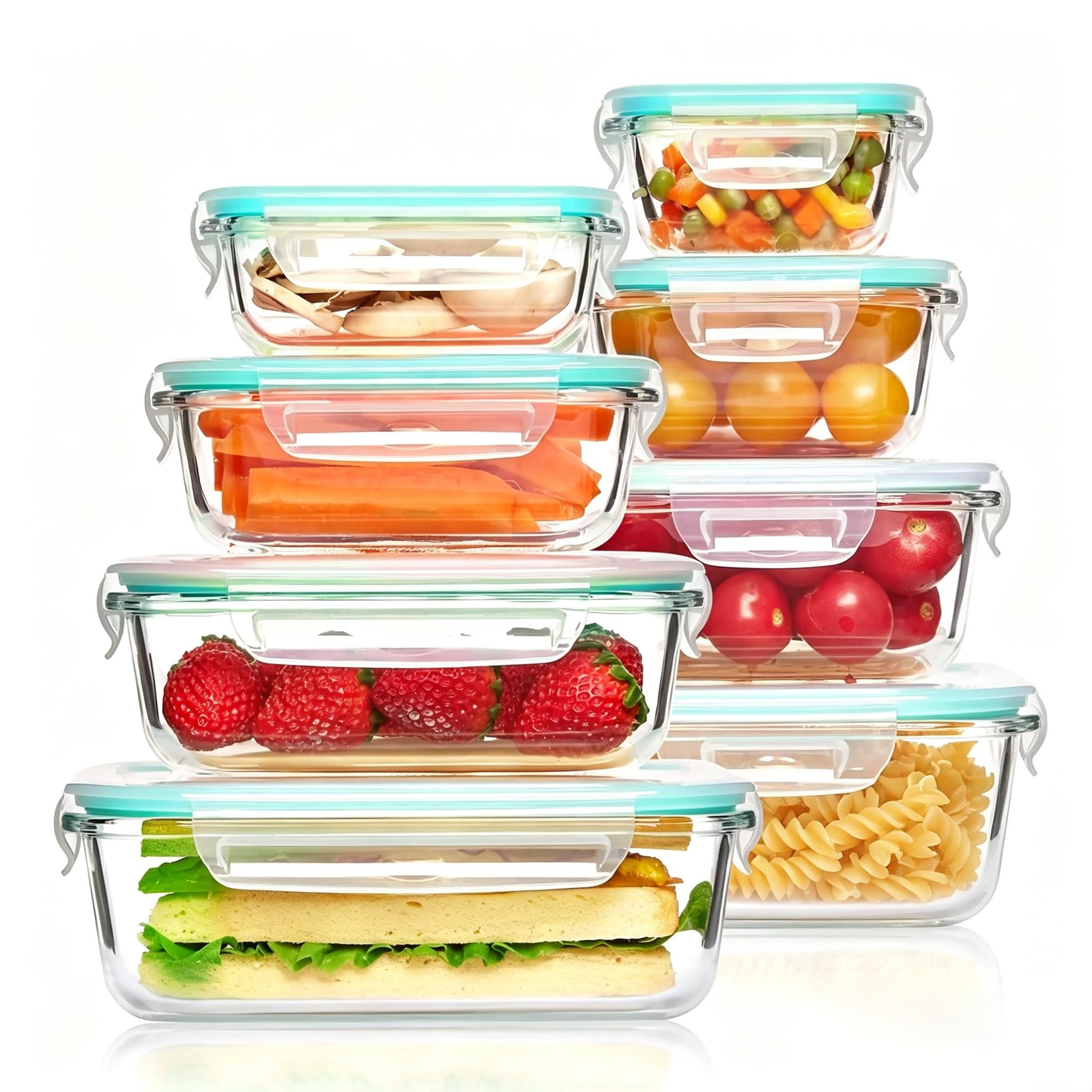 Food Storage Glass Containers - Portable Glass Kitchen Food Container -