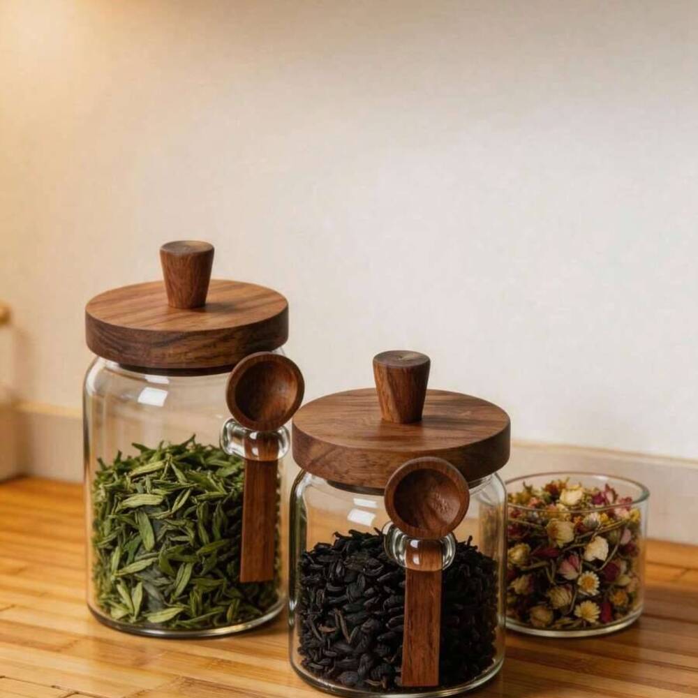 Food Storage Glass Set - 3Pcs Set Clear Glass Jars with