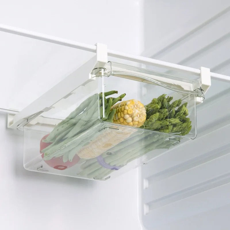 Food Storage Rack - Clear Fruit Organizer Rack Holder Drawer