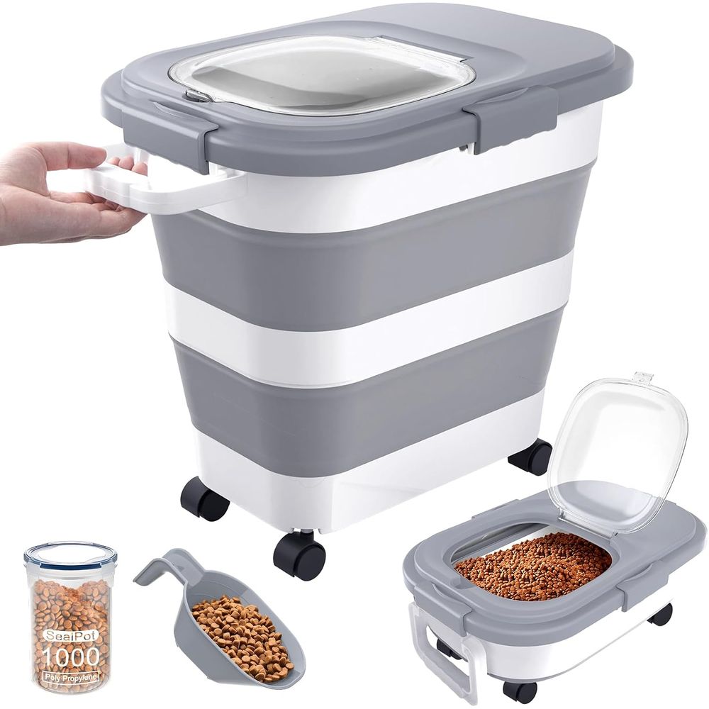 Food Storage For Dog - Airtight Dog Food Storage Container, Collapsible