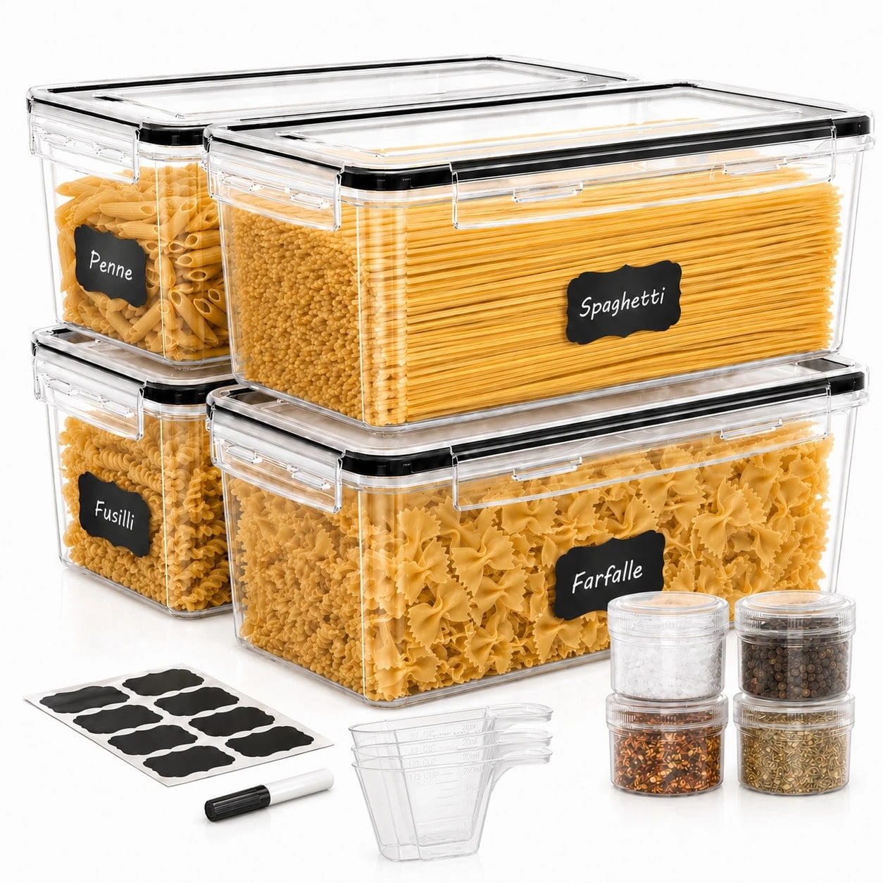 Food Storage Acrylic Containers - Large Airtight Food Storage Containers Set