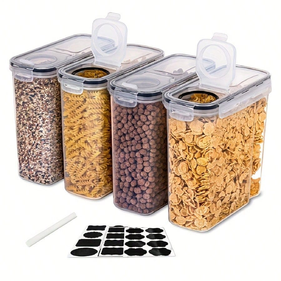 Food Storage Tank - 4 Pack Airtight Cereal & Dry