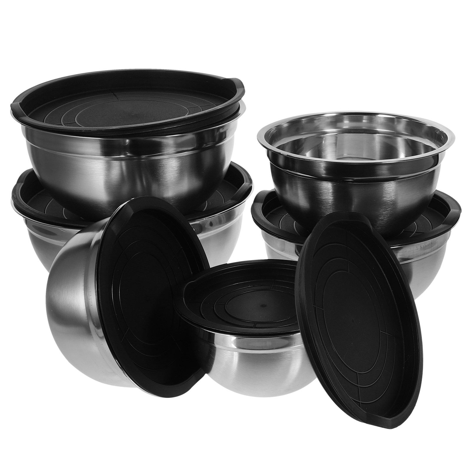Set Food Storage - 1Set Stackable Nesting Stainless Steel Food