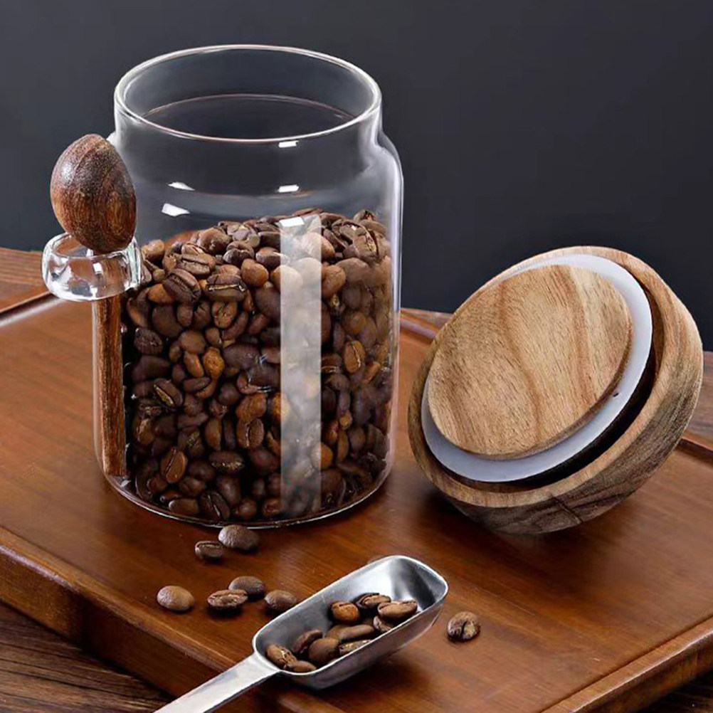 Food Storage Jars Airtight - Transparent Glass Food Storage Canister with