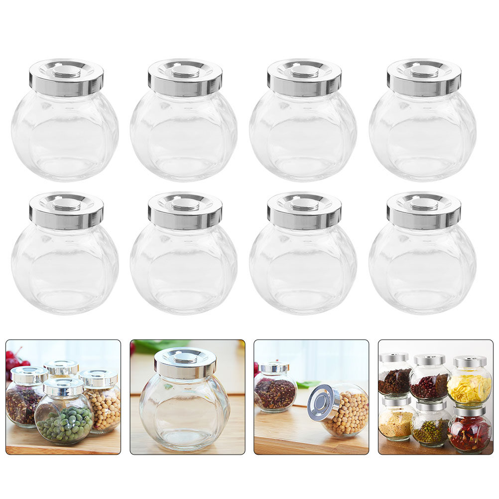 Food Storage Jars Airtight - Glass Storage Jars 8 Pack Airtight