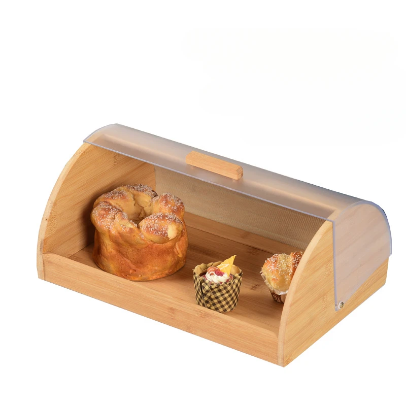 Bamboo Bread Box with Acrylic  - Food Storage Acrylic Containers review and price