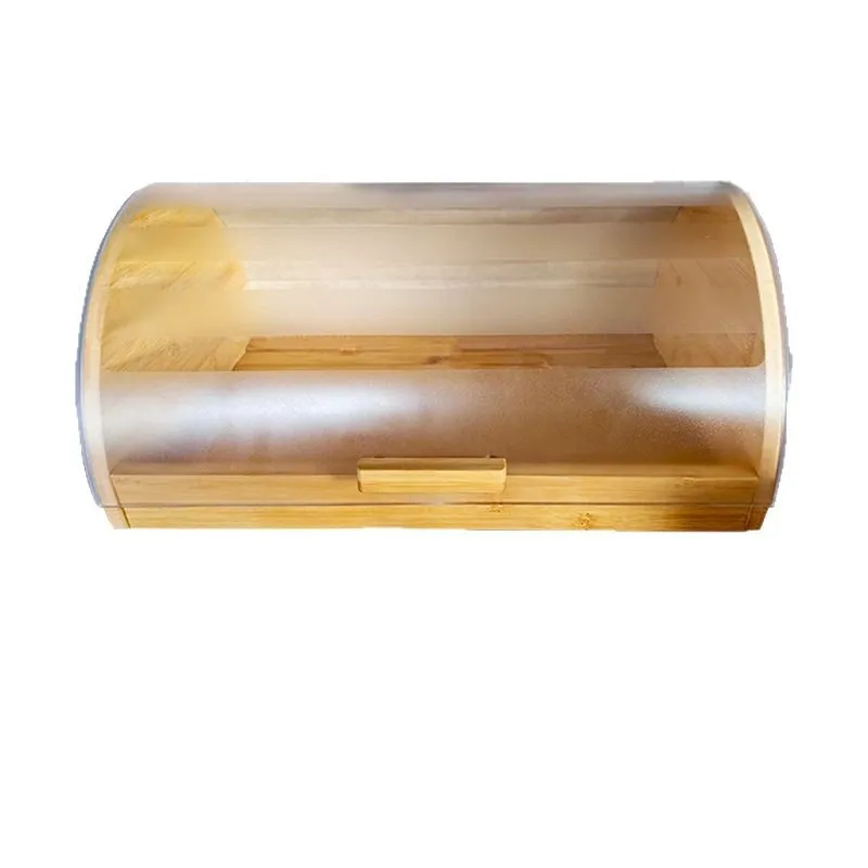 Bamboo Bread Box with Acrylic  - Food Storage Acrylic Containers review and price