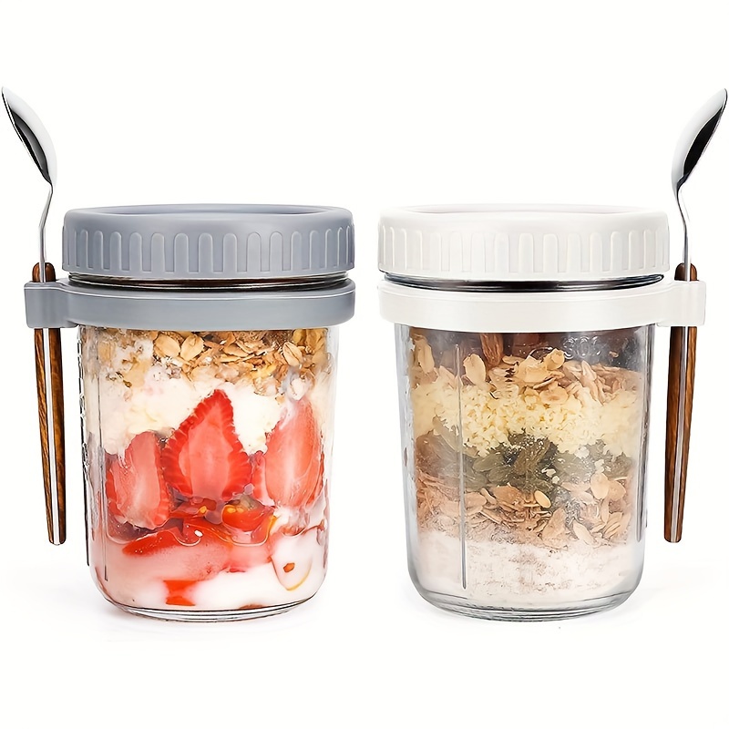 1pc/2pcs Glass Oatmeal Cup, Ov - Food Storage Glass Set review and price