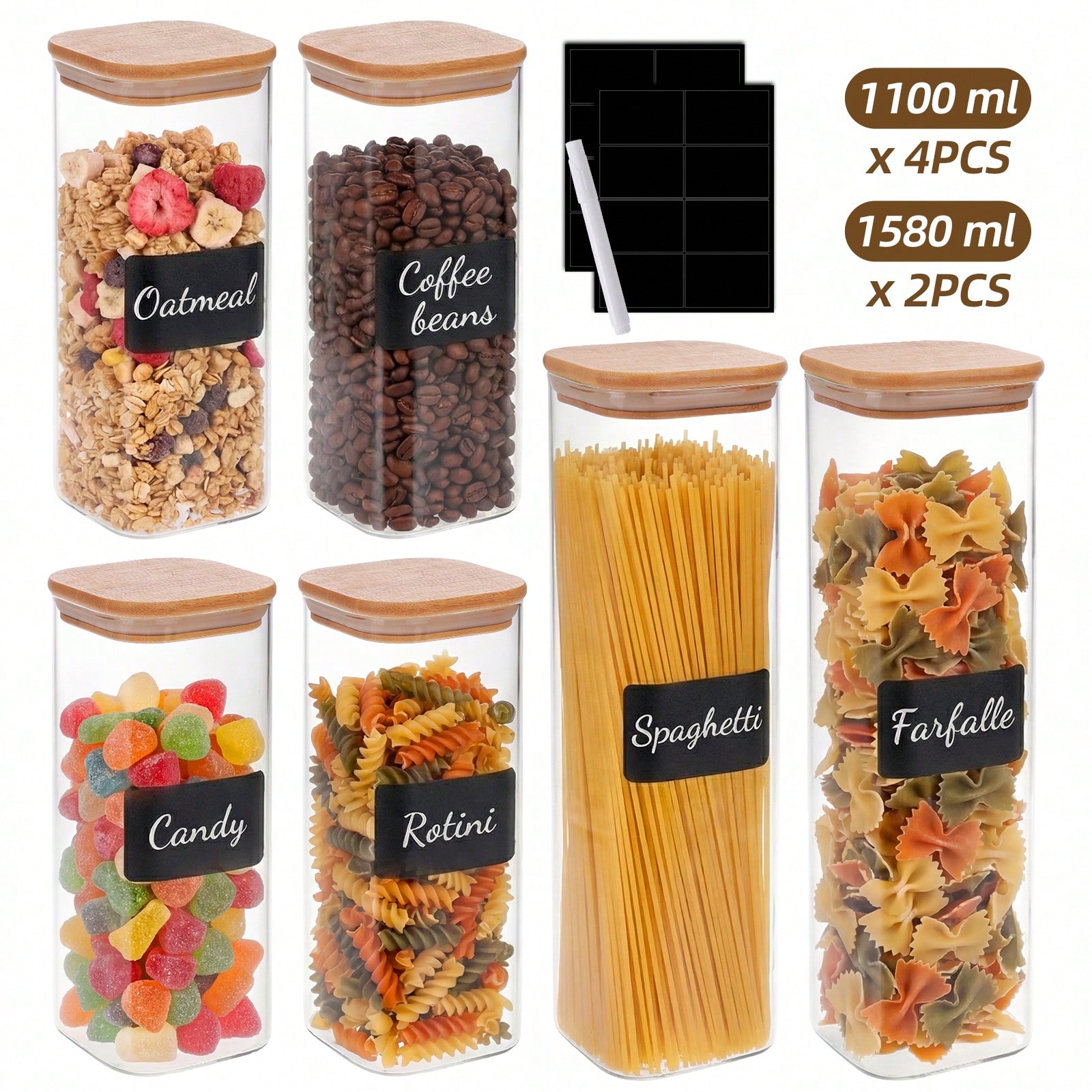 6/12pcs Glass Food Storage Con - Food Storage Glass Containers review and price