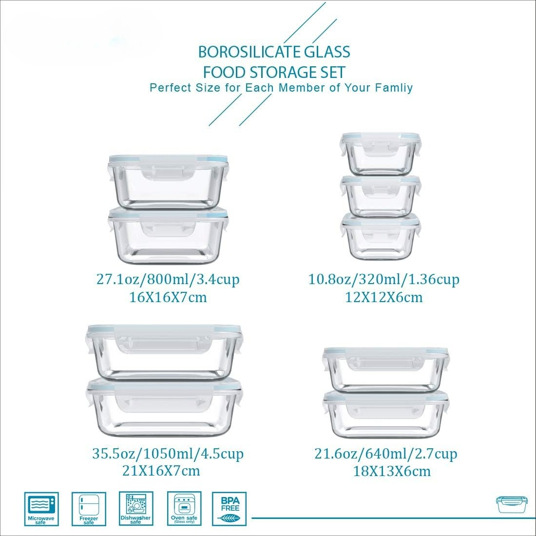 18 Piece Glass Food Storage Co - Set Food Storage review and price