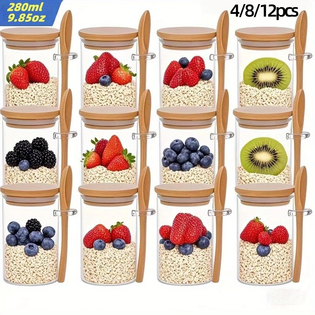 4/8/12Pcs, Oatmeal Breakfast C - Glass Meal Prep Container review and price