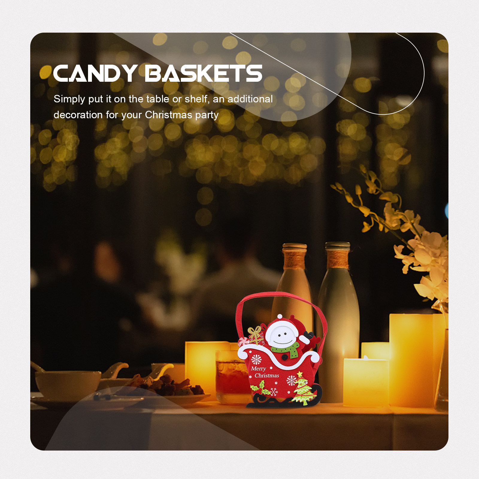1Pcs Felt Christmas Candy Bask - Xmas Food Storage Containers review and price