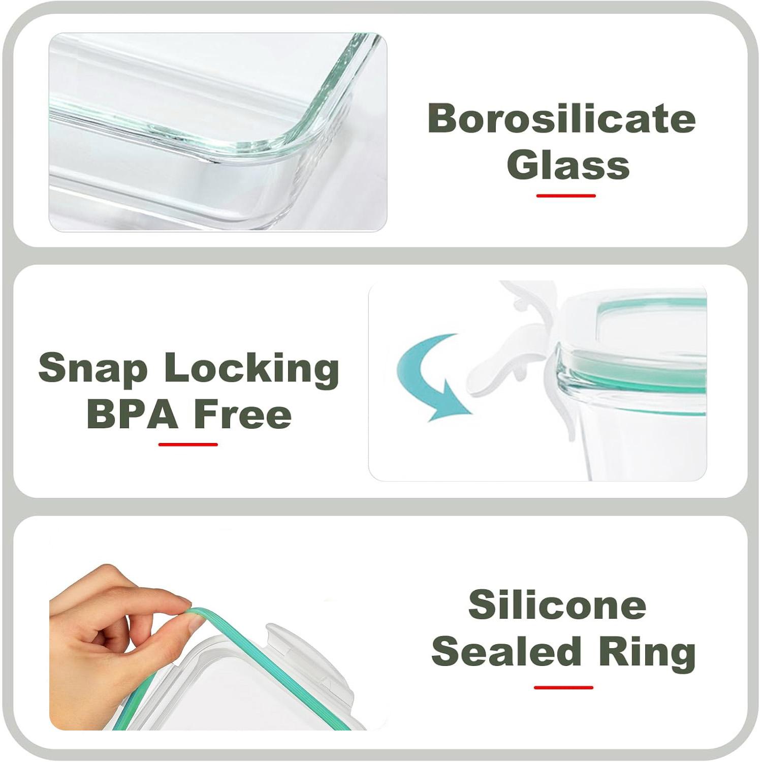 Portable Glass Kitchen Food Co - Food Storage Glass Containers review and price