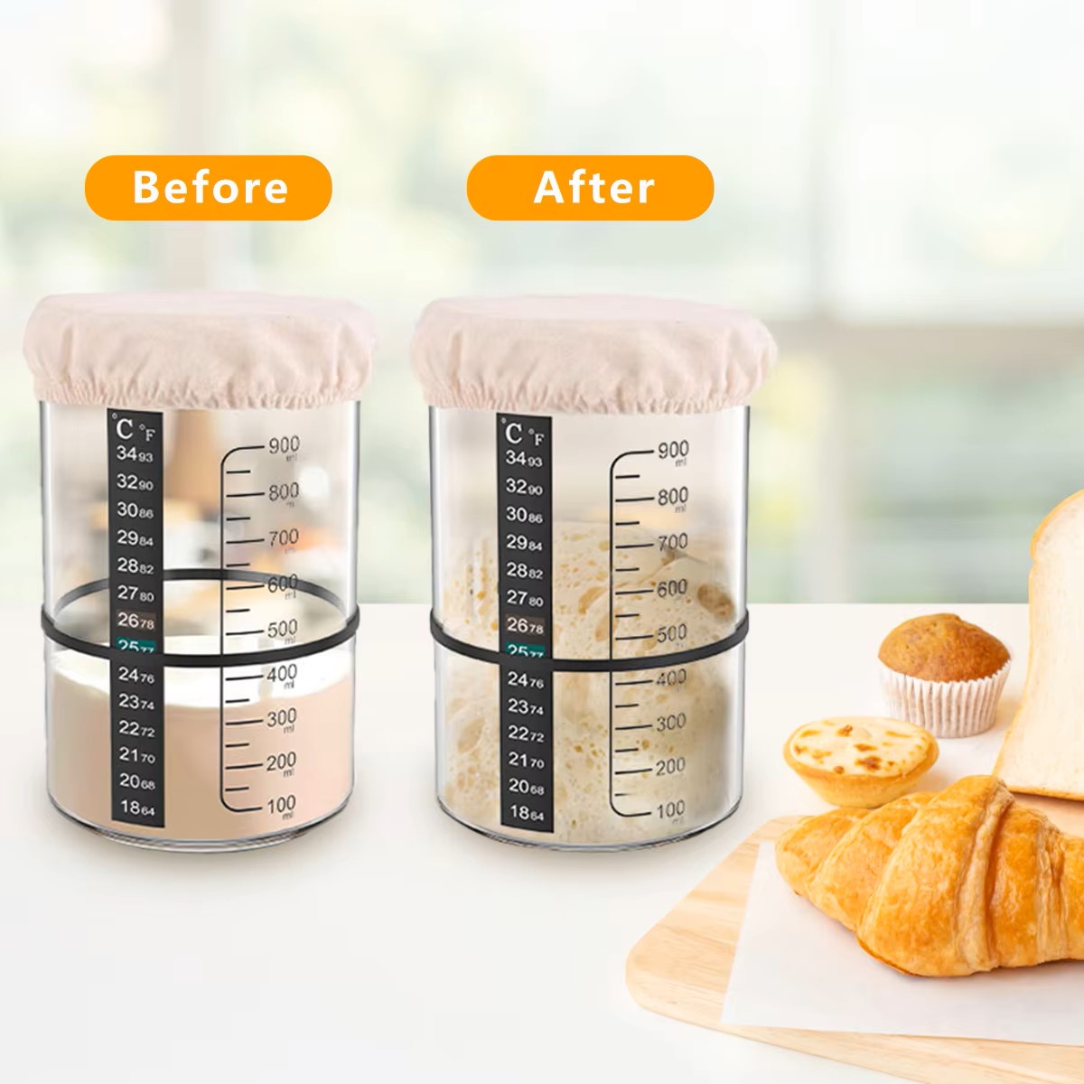 1500/900ml Sourdough Starter J - Food Storage Glass Containers review and price