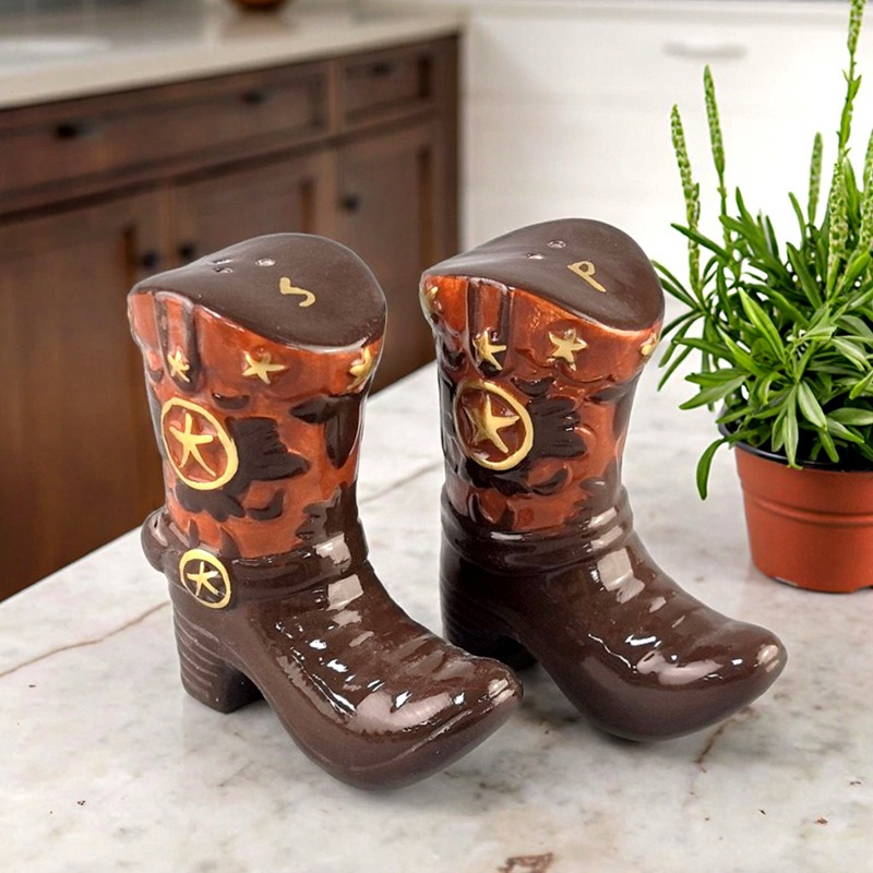 Vintage Boots Ceramic Spice Ja - Set Food Storage review and price