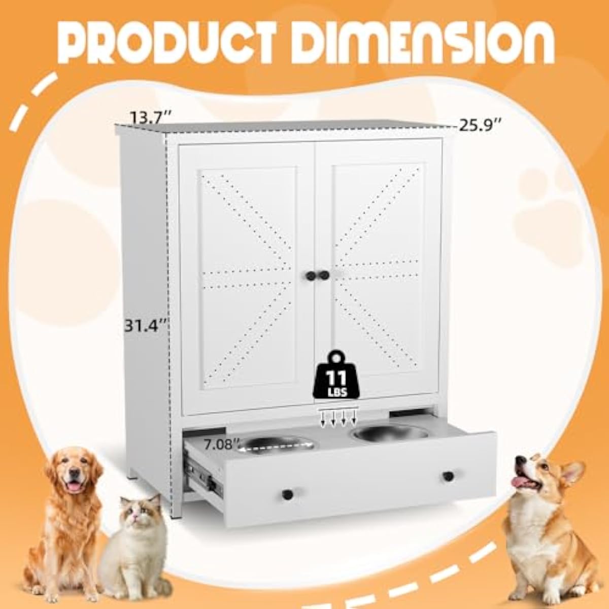 Metal Pet Feeding Station with - Food Storage For Dog review and price