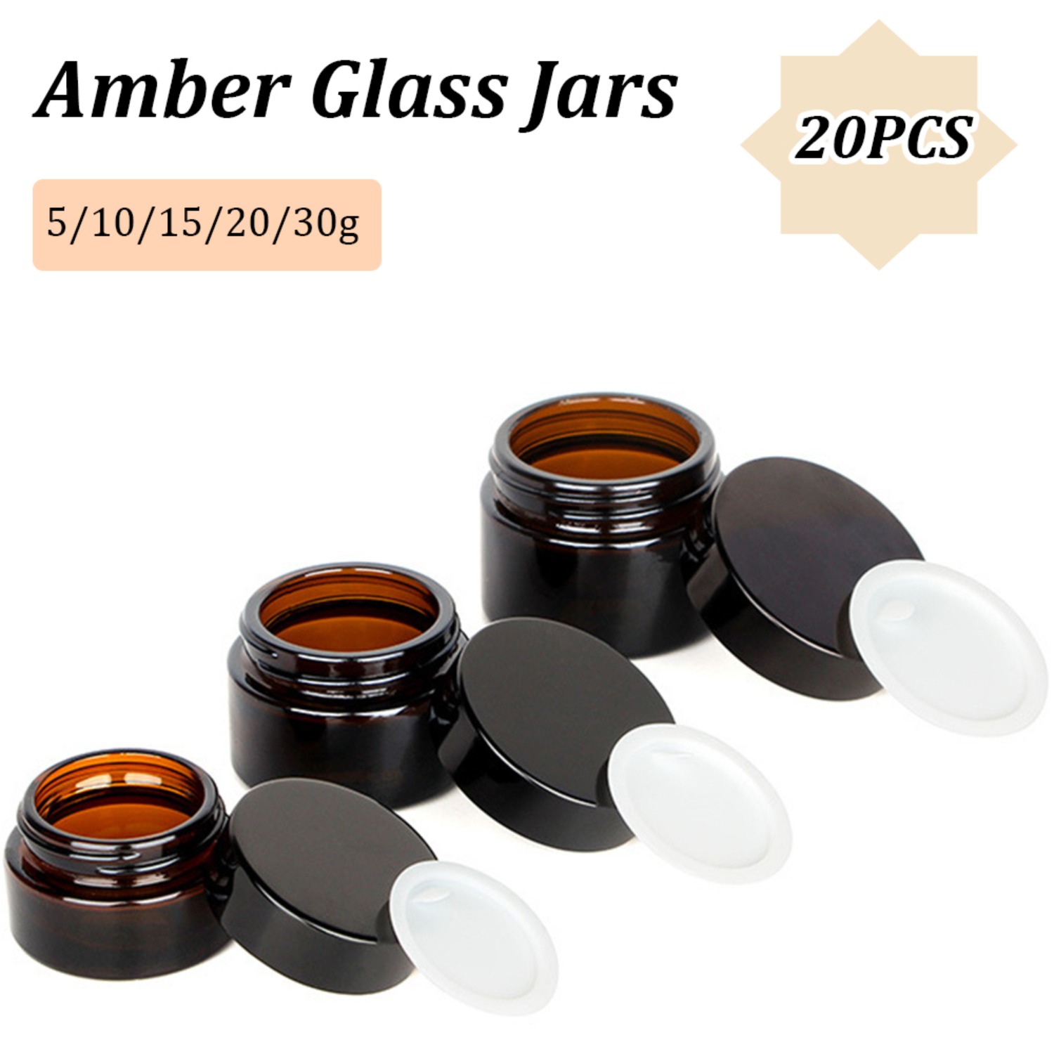 20PCS Small Amber Glass Jars w - Food Storage Glass Set review and price