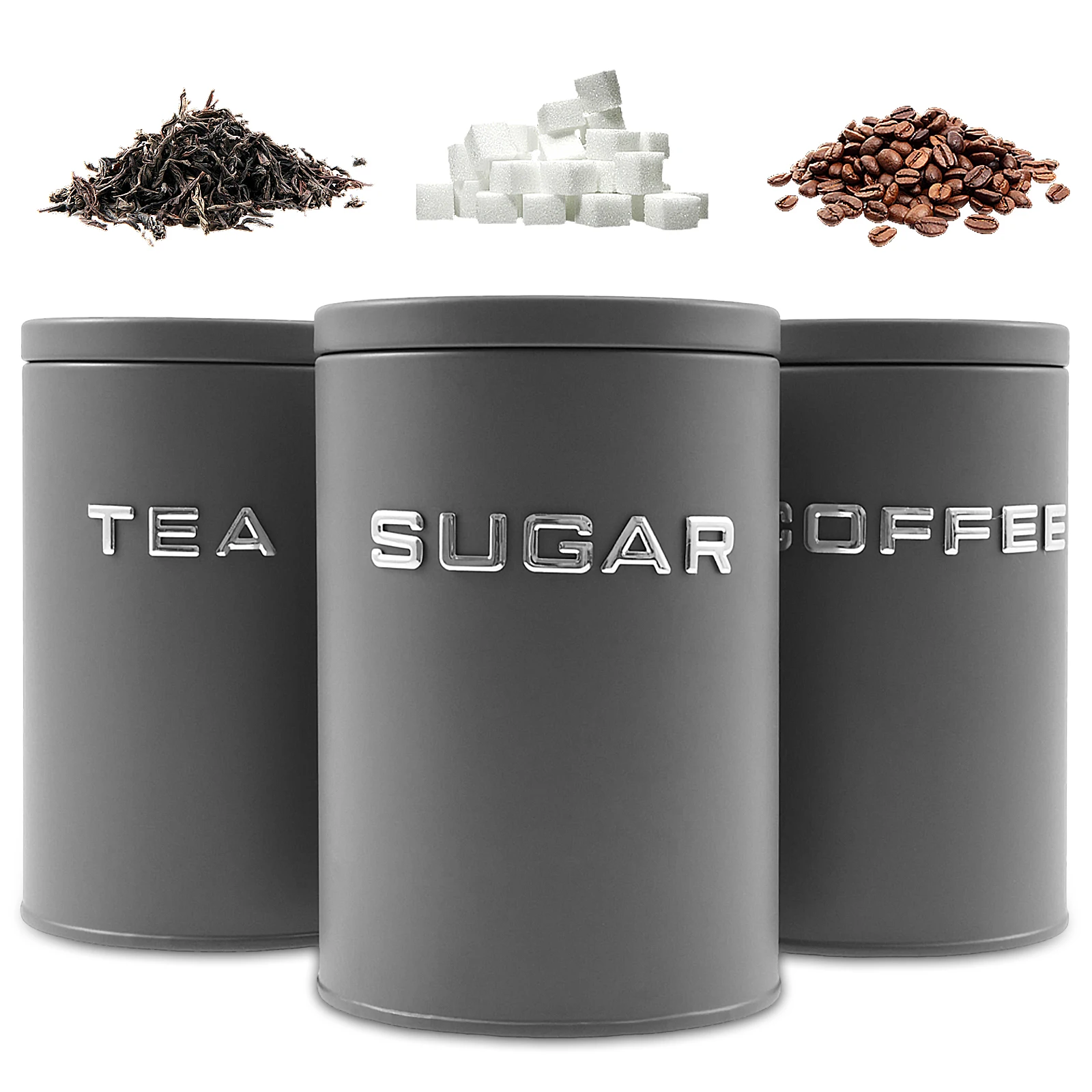 3 Pcs Tea Coffee Sugar Caniste - Food Storage Jars Airtight review and price