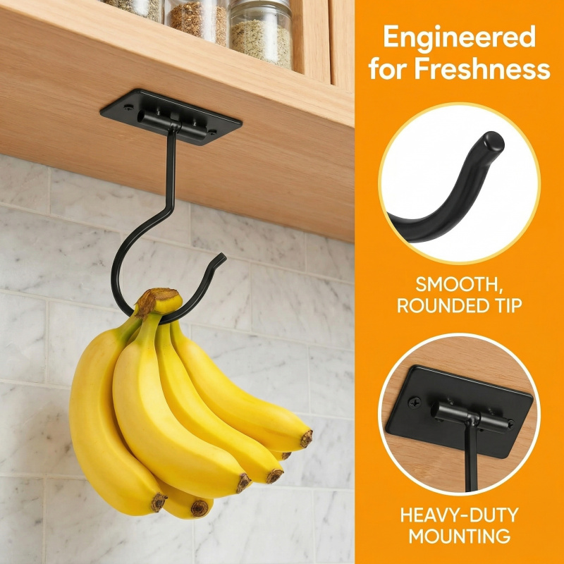 Black Metal Self-Adhesive Bana - Food Storage Rack review and price