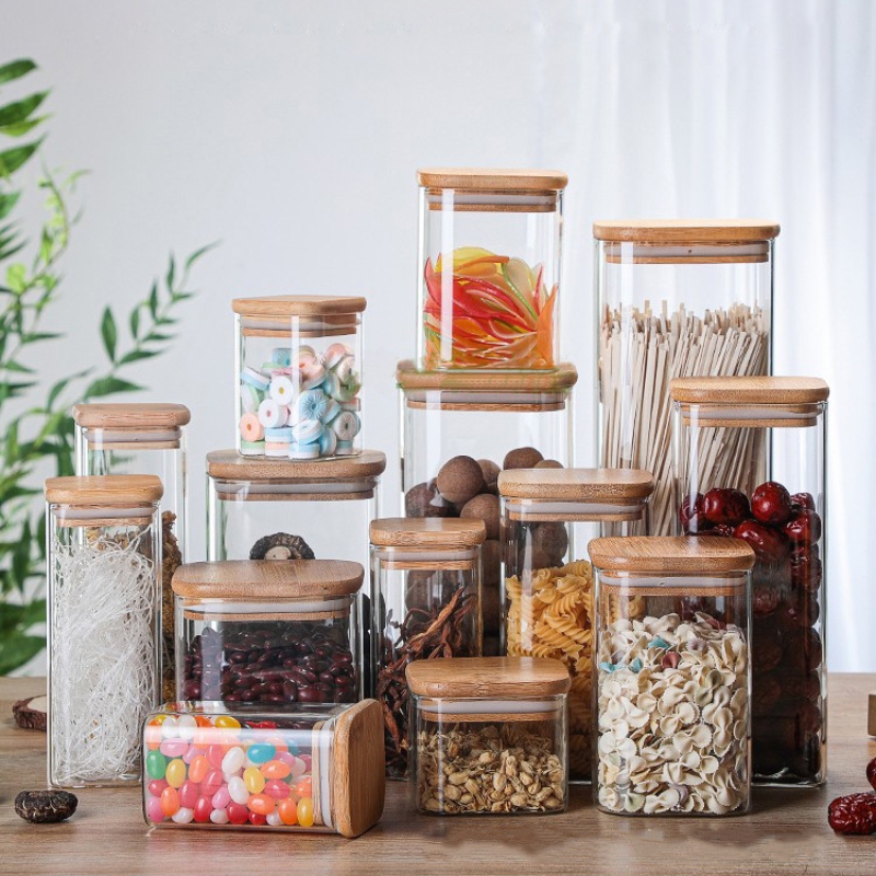 Bamboo Glass Tins Transparent  - Glass Meal Prep Container review and price